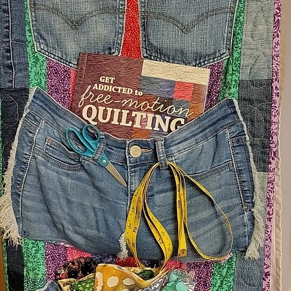 Upcycled Molly Made It Organizer Hand crafted denim & colorful quilted storage